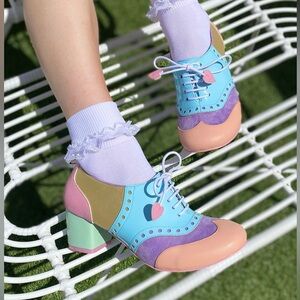 Irregular Choice Clara Bow Pastel Rainbow Heels